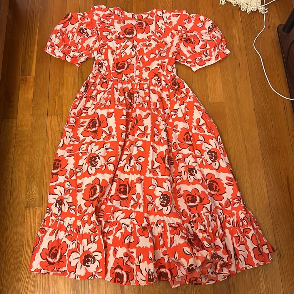 Batsheva Red and White Floral Dress - Picture 7 of 8
